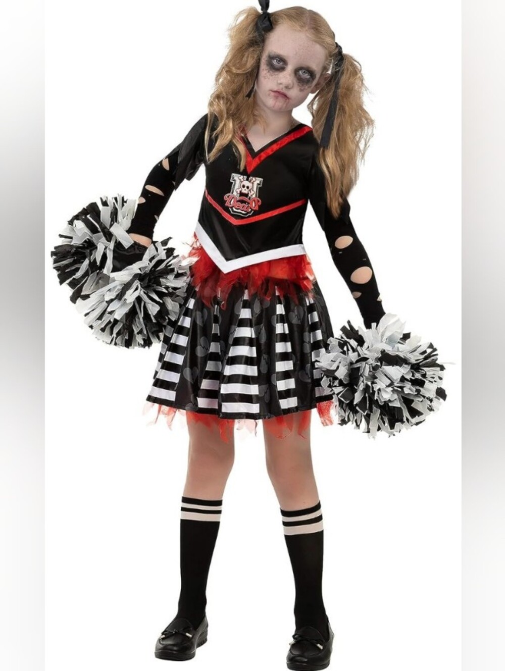 Girl's Zombie Cheerleader Costume Size Medium 8-10